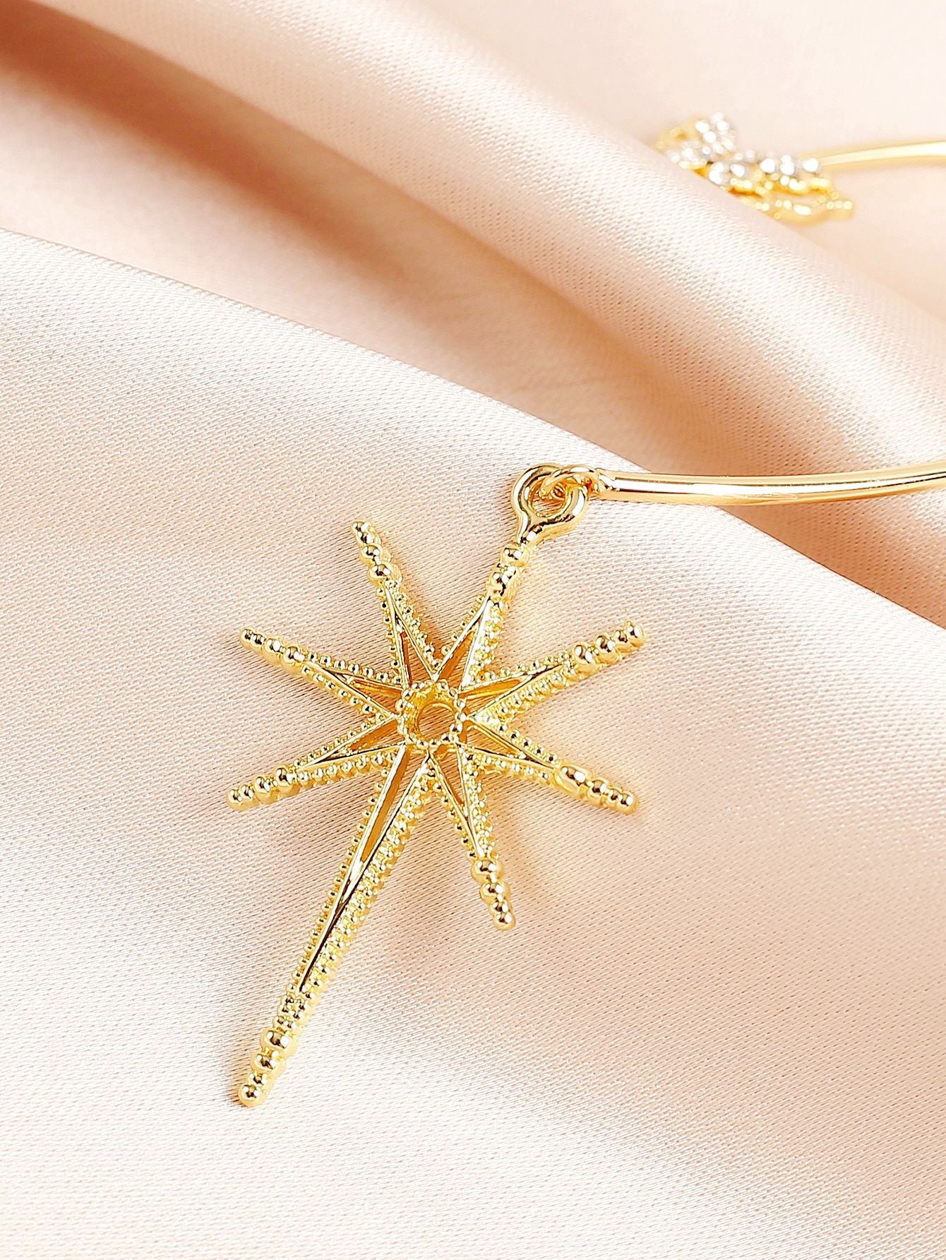 Gold Plated Artificial Stones Studded Contemporary Ear Cuff