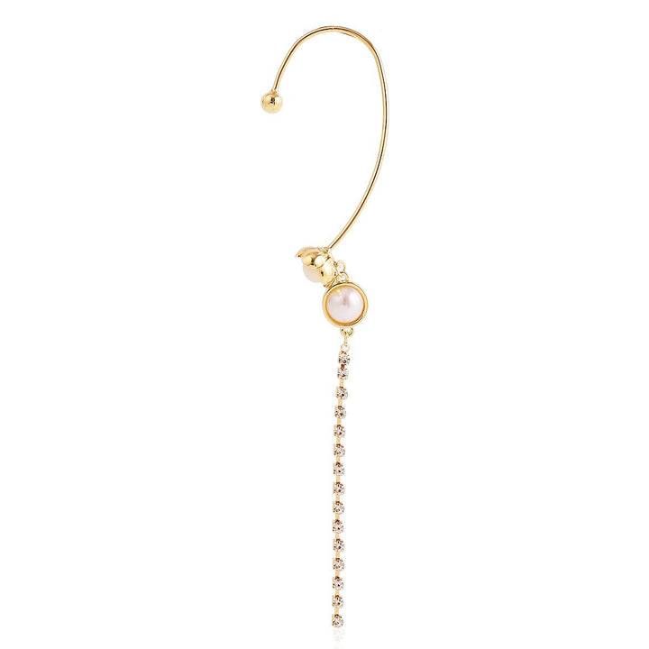 Gold Plated Pearls Beaded Contemporary Ear Cuff