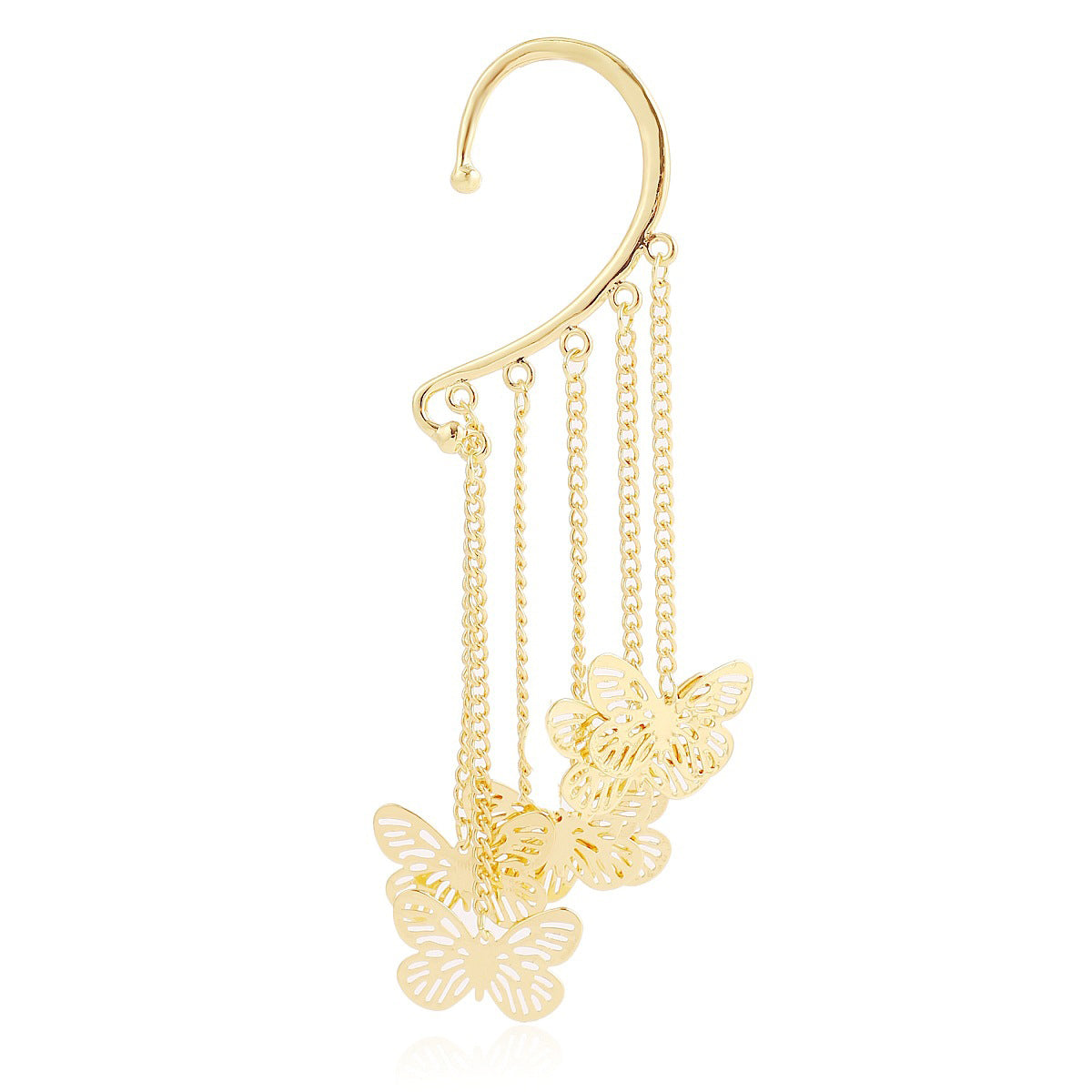 Gold Plated Tasselled Contemporary Ear Cuff