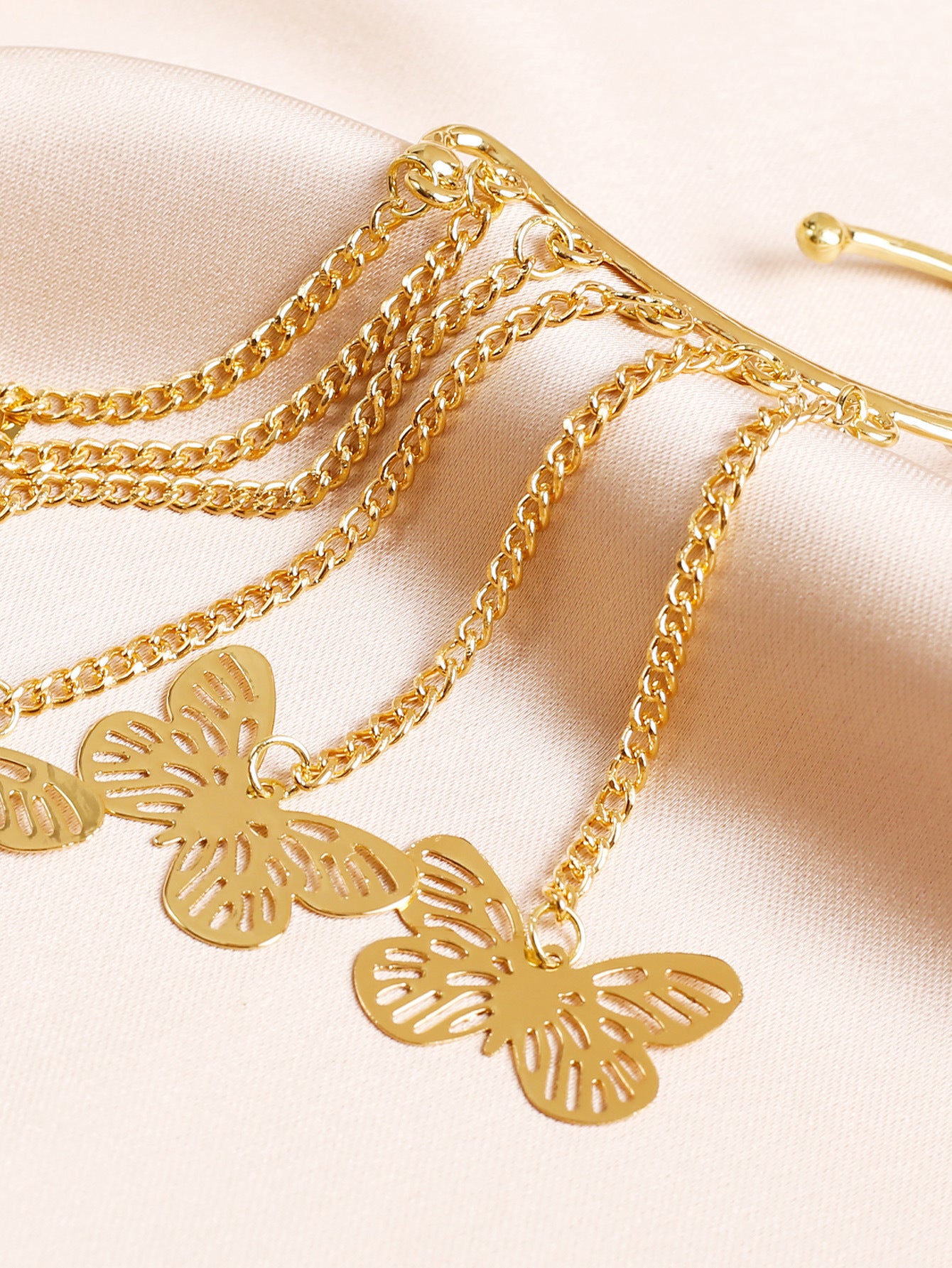 Gold Plated Tasselled Contemporary Ear Cuff