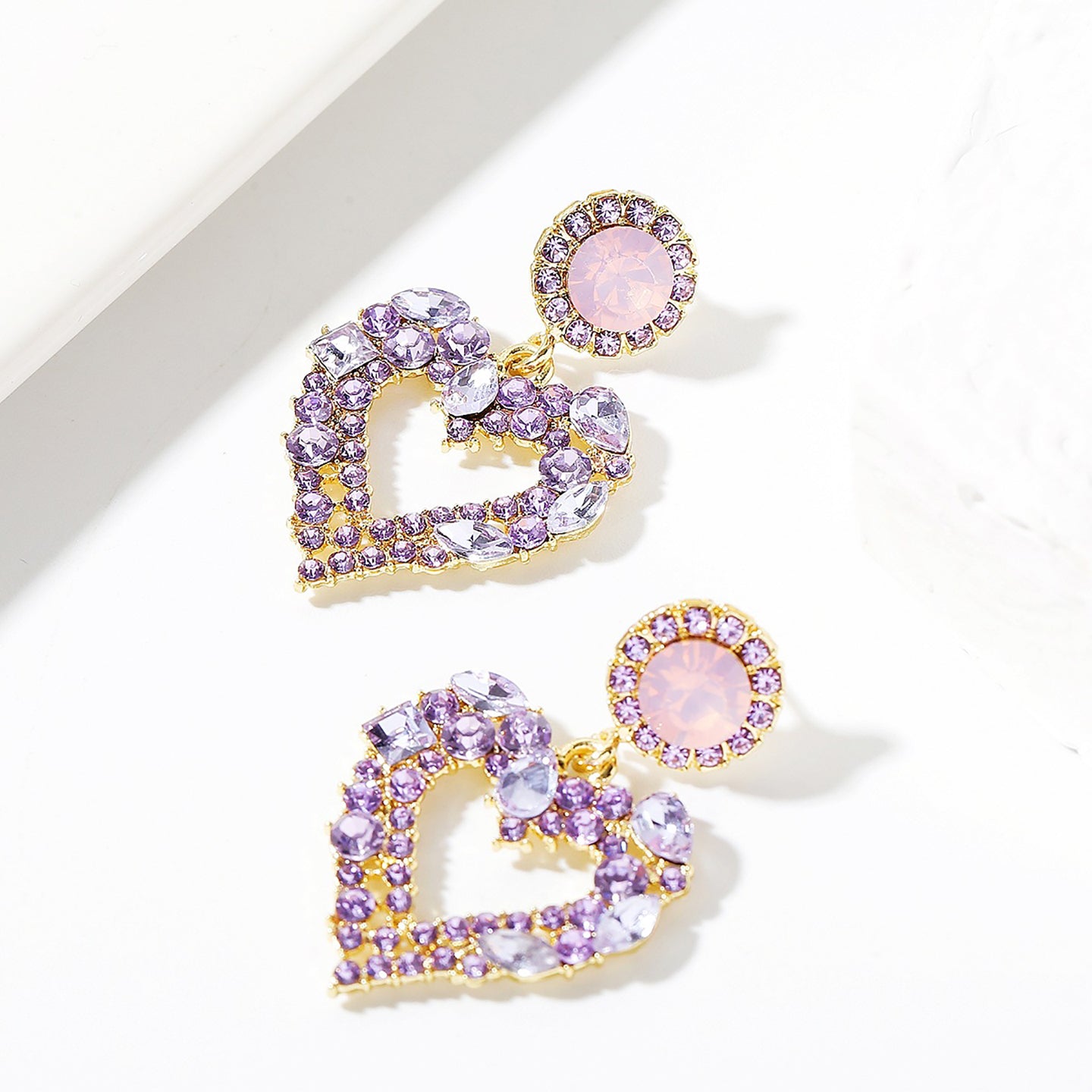 Heart Shaped Drop Earrings