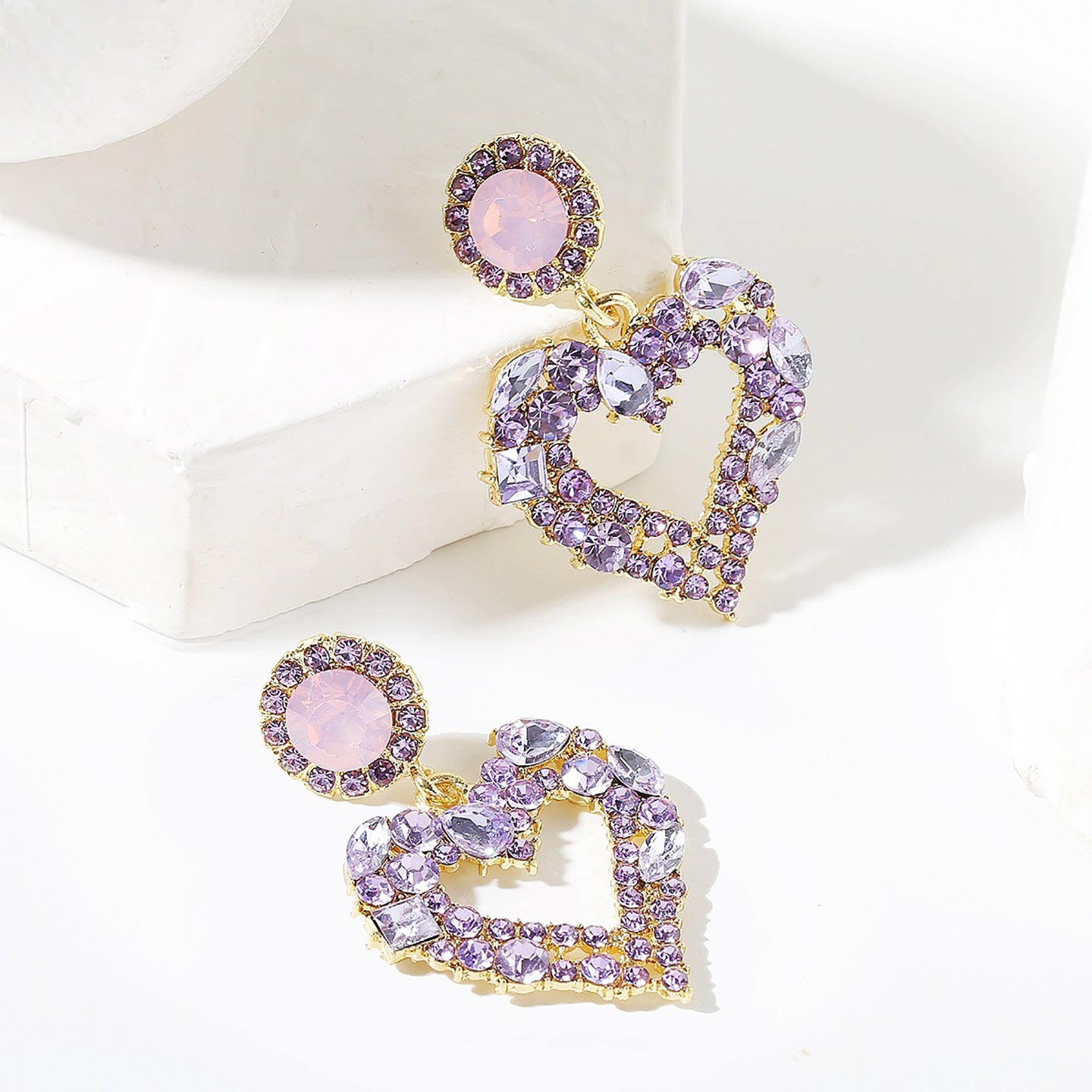 Heart Shaped Drop Earrings