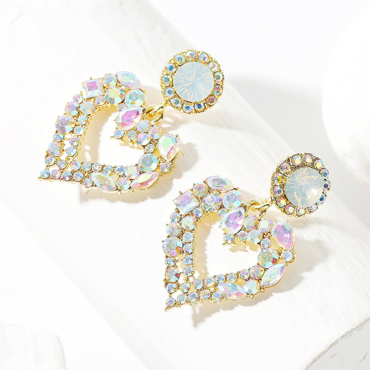 Heart Shaped Drop Earrings