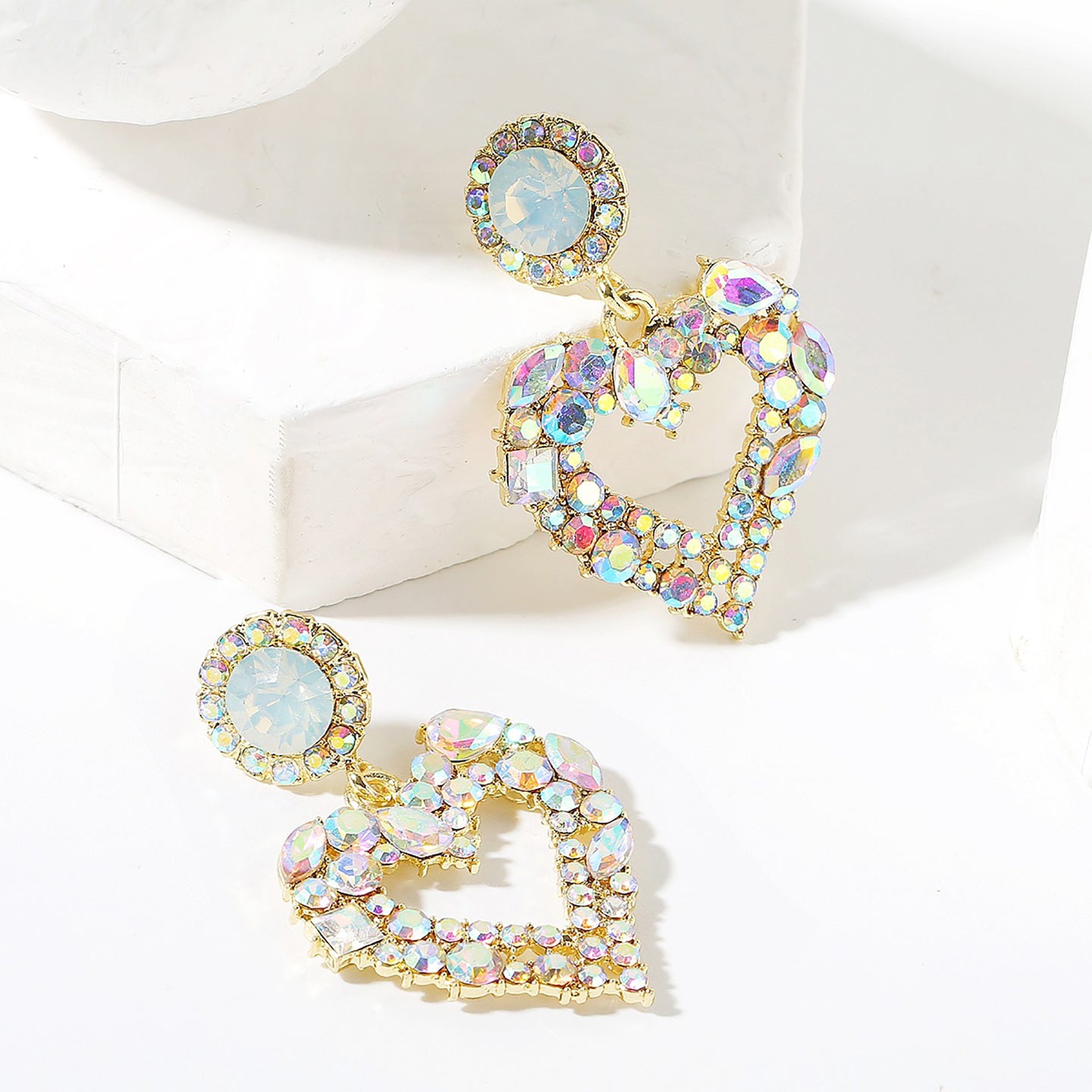 Heart Shaped Drop Earrings