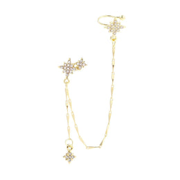 Gold Plated Artificial Stones Studded Contemporary Ear Cuff