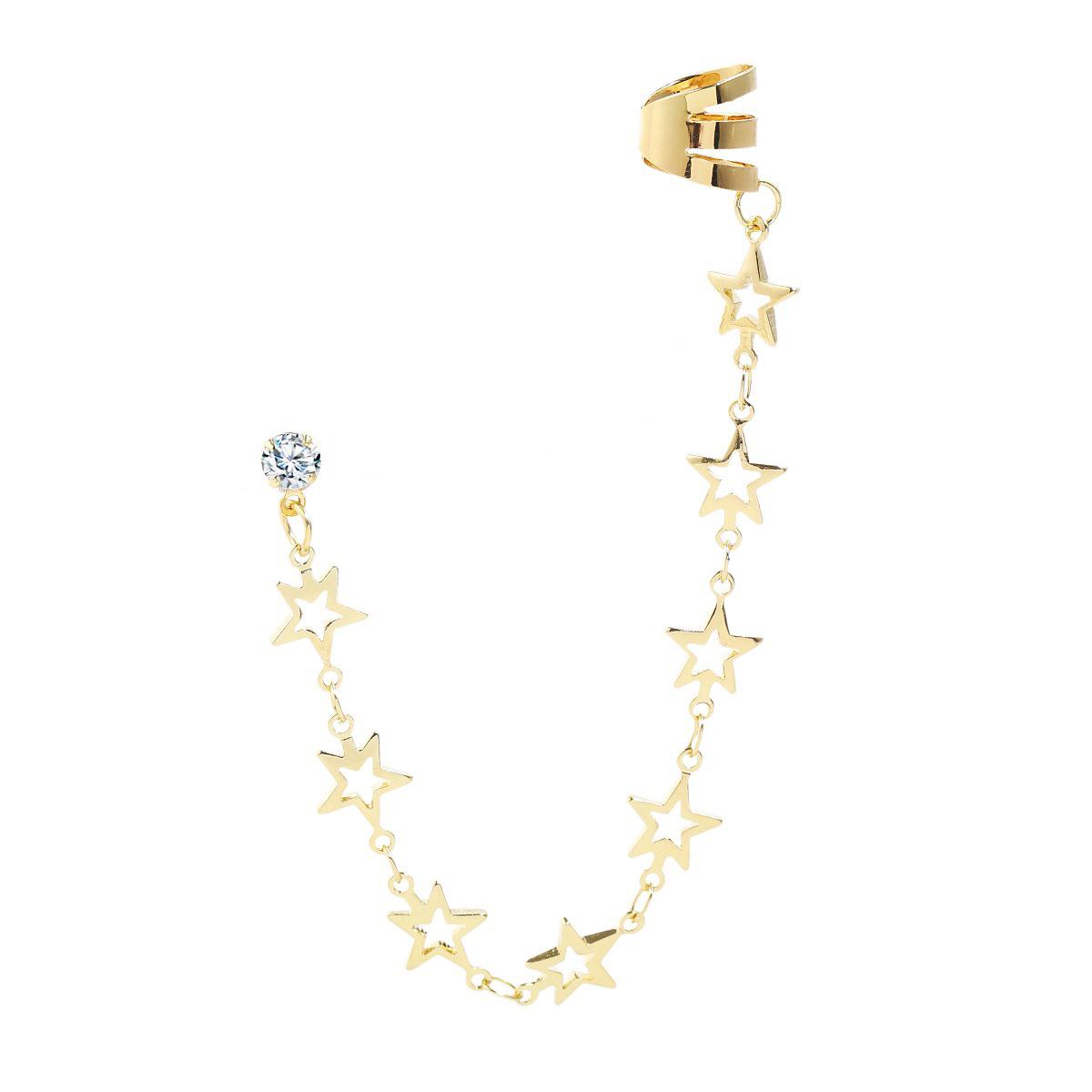 Gold Plated Artificial Stones Studded  Contemporary Ear Cuff
