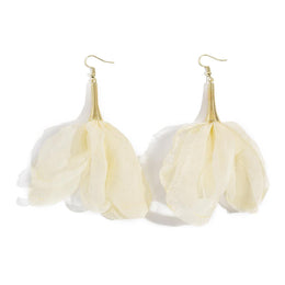 Gold-Plated Feather Shaped Drop Earrings