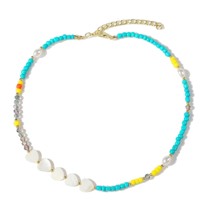 Gold-Plated Enamelled Beaded Statement Necklace
