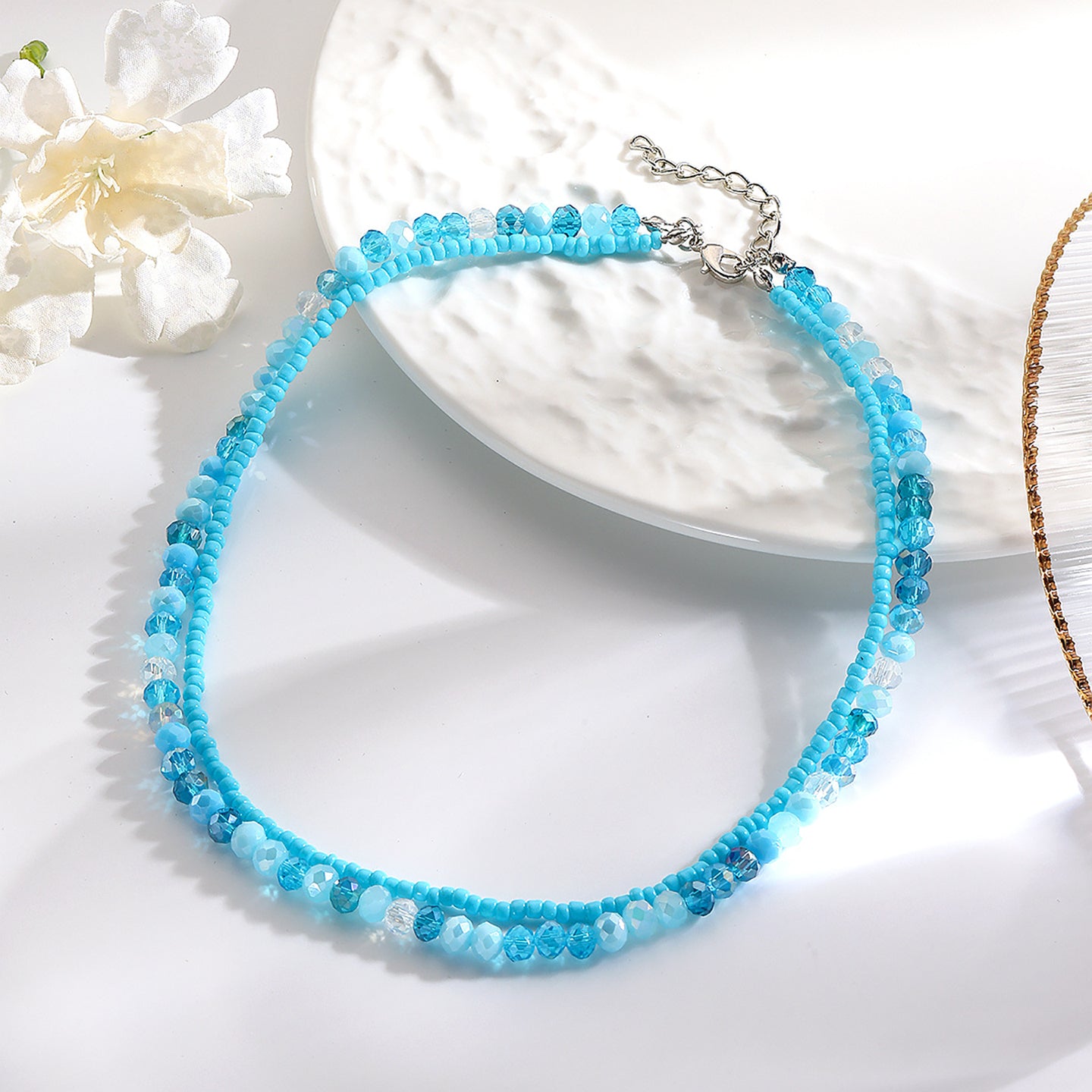 Silver-Plated Beaded Chain