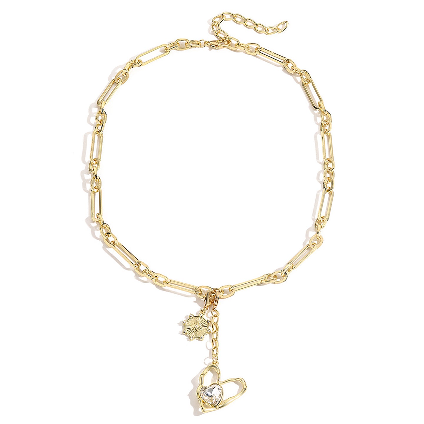 White & Gold-Plated Artificial Beads Beaded Chain