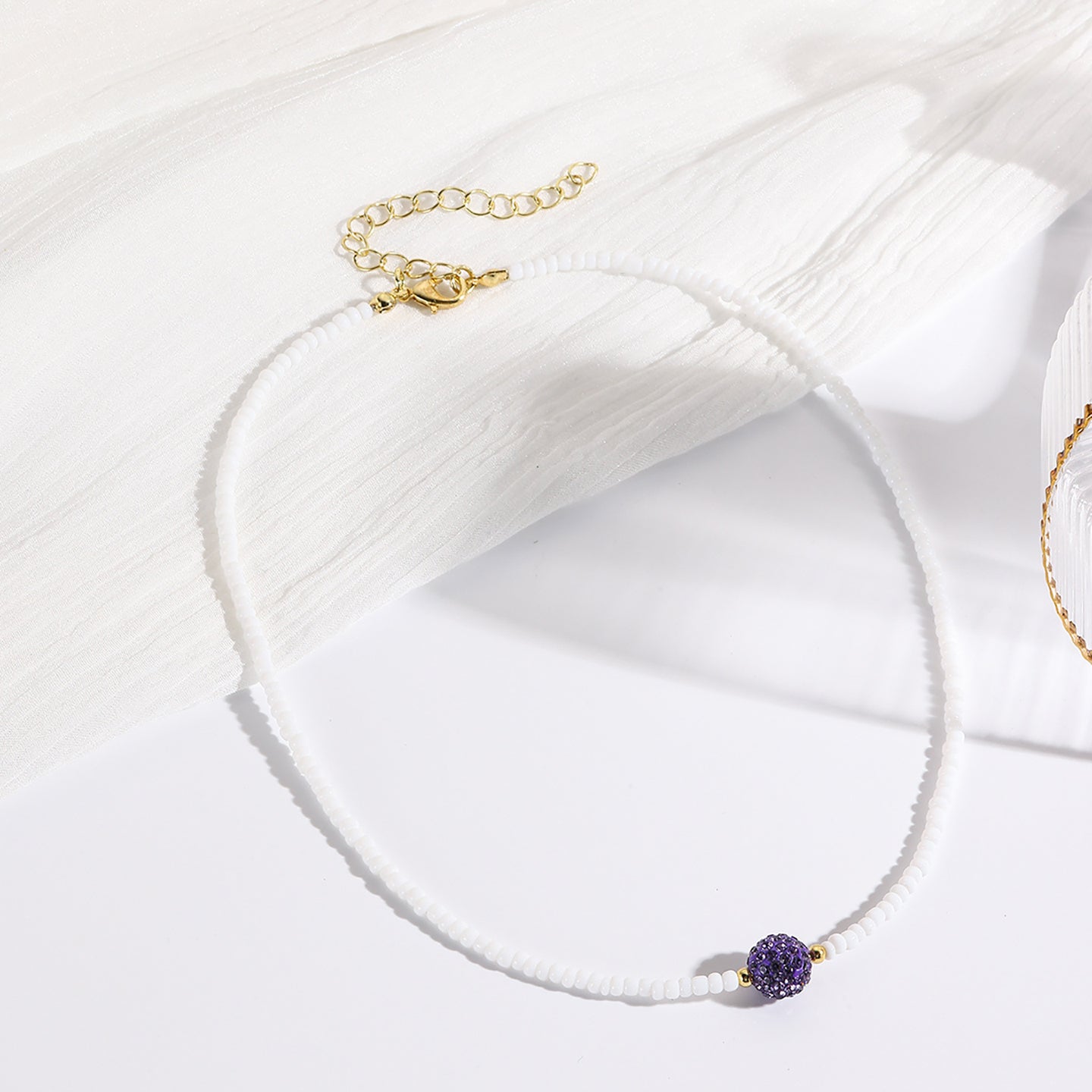Gold-Plated Beaded Enamelled Chain