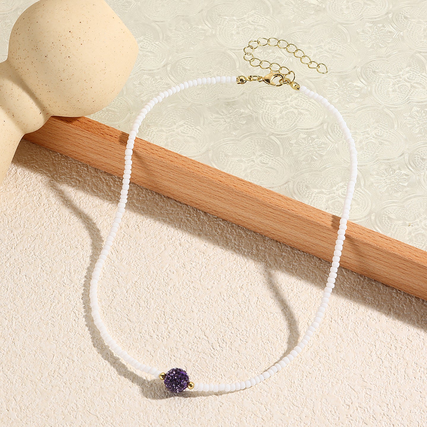 Gold-Plated Beaded Enamelled Chain
