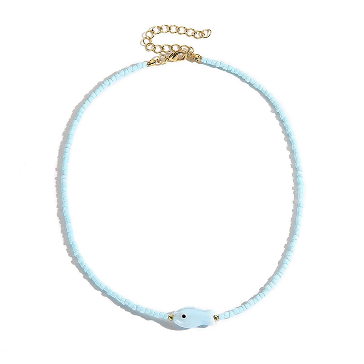 Gold-Plated Beaded Enamelled Chain