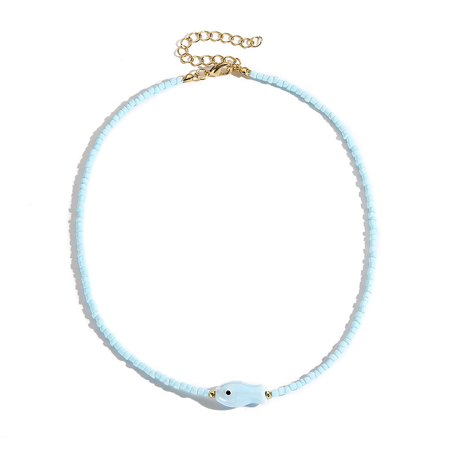 Gold-Plated Beaded Enamelled Chain