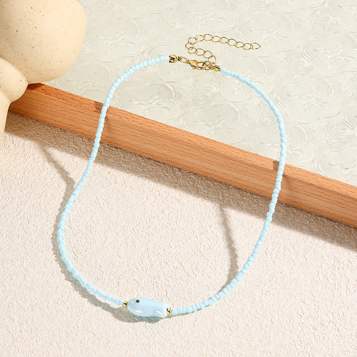 Gold-Plated Beaded Enamelled Chain