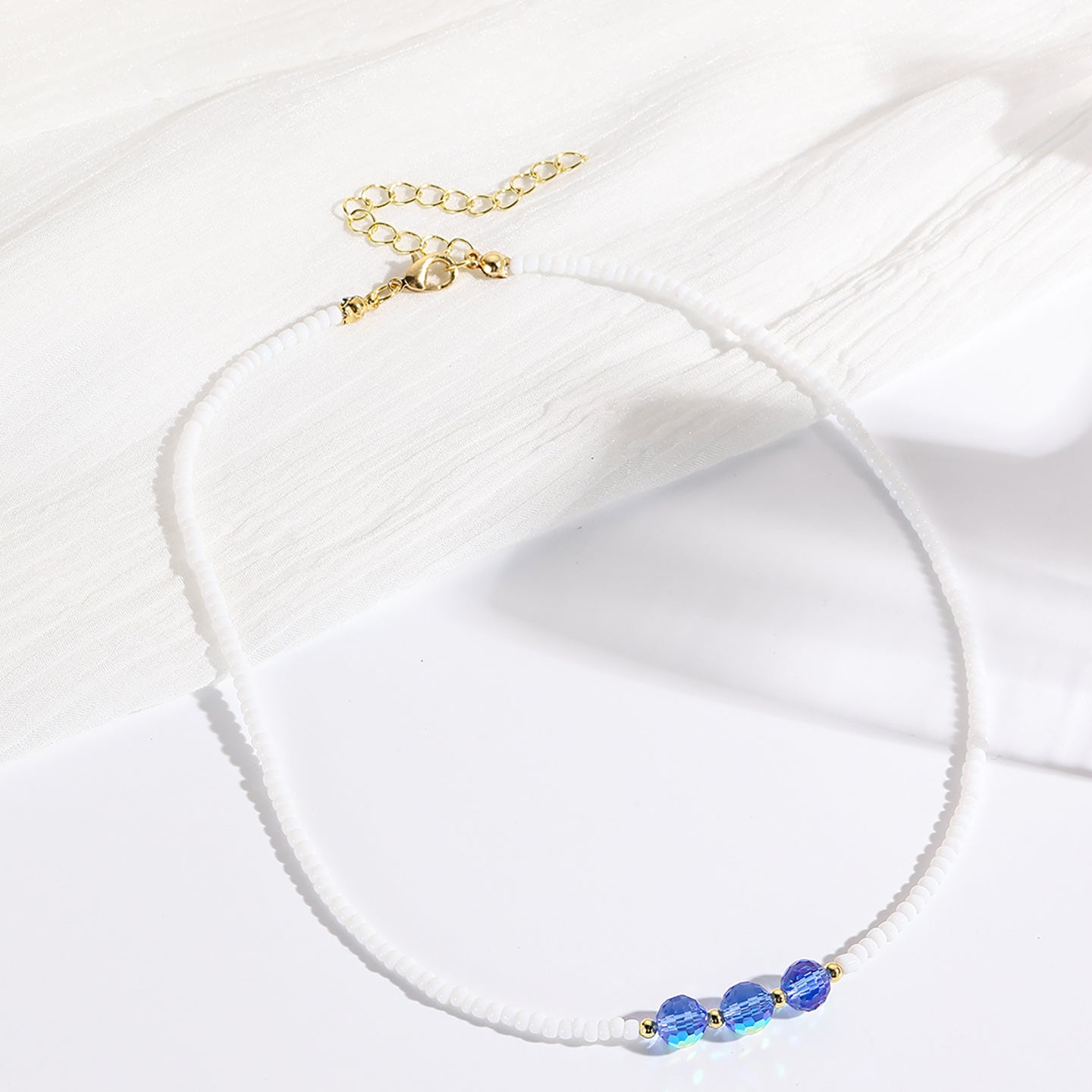 Gold-Plated Beaded Enamelled Chain