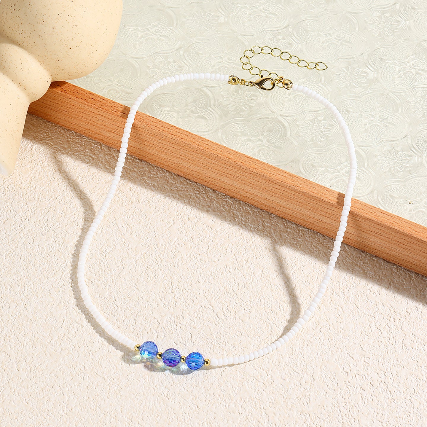 Gold-Plated Beaded Enamelled Chain