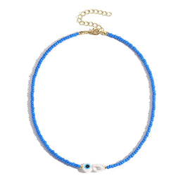 Gold-Plated Beaded Enamelled Minimal Chain