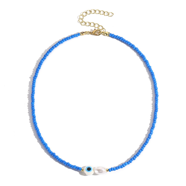 Gold-Plated Beaded Enamelled Minimal Chain