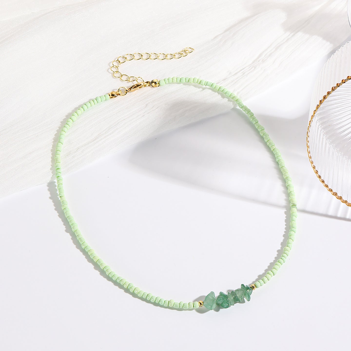Gold-Plated Beaded Enamelled Chain