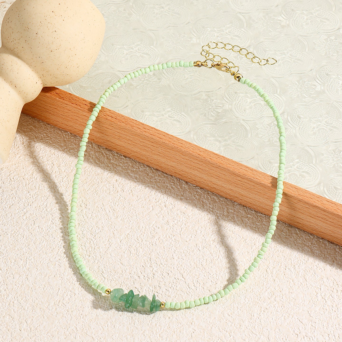 Gold-Plated Beaded Enamelled Chain
