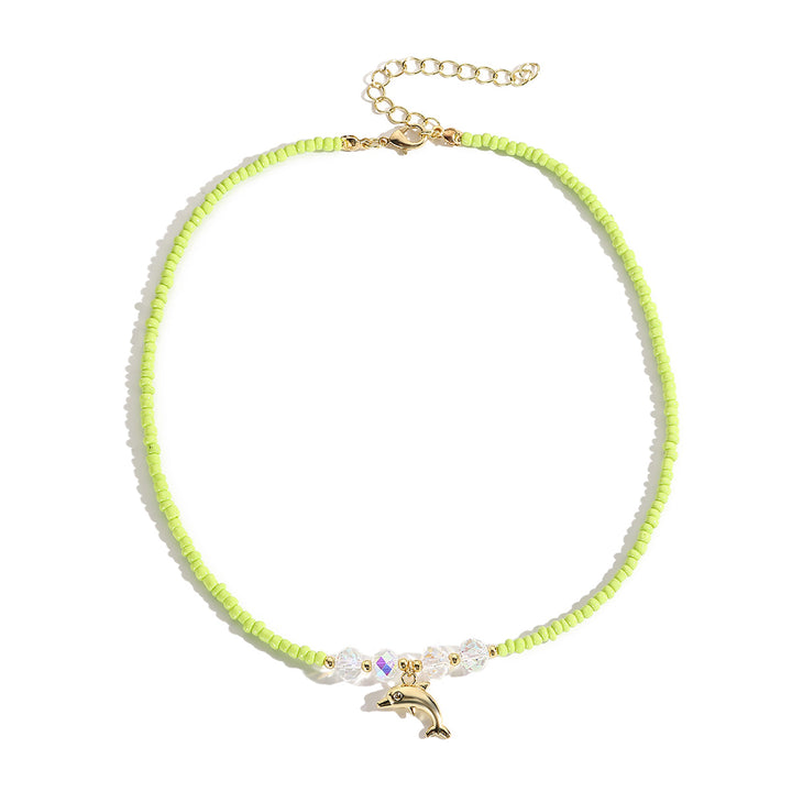 Gold-Plated Beaded Enamelled Chain