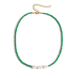 Gold-Plated Beaded Enamelled Chain