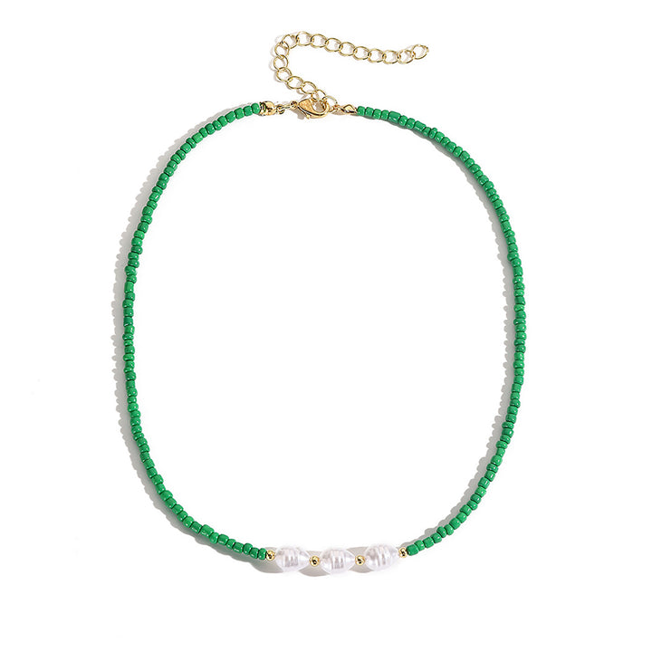 Gold-Plated Beaded Enamelled Chain