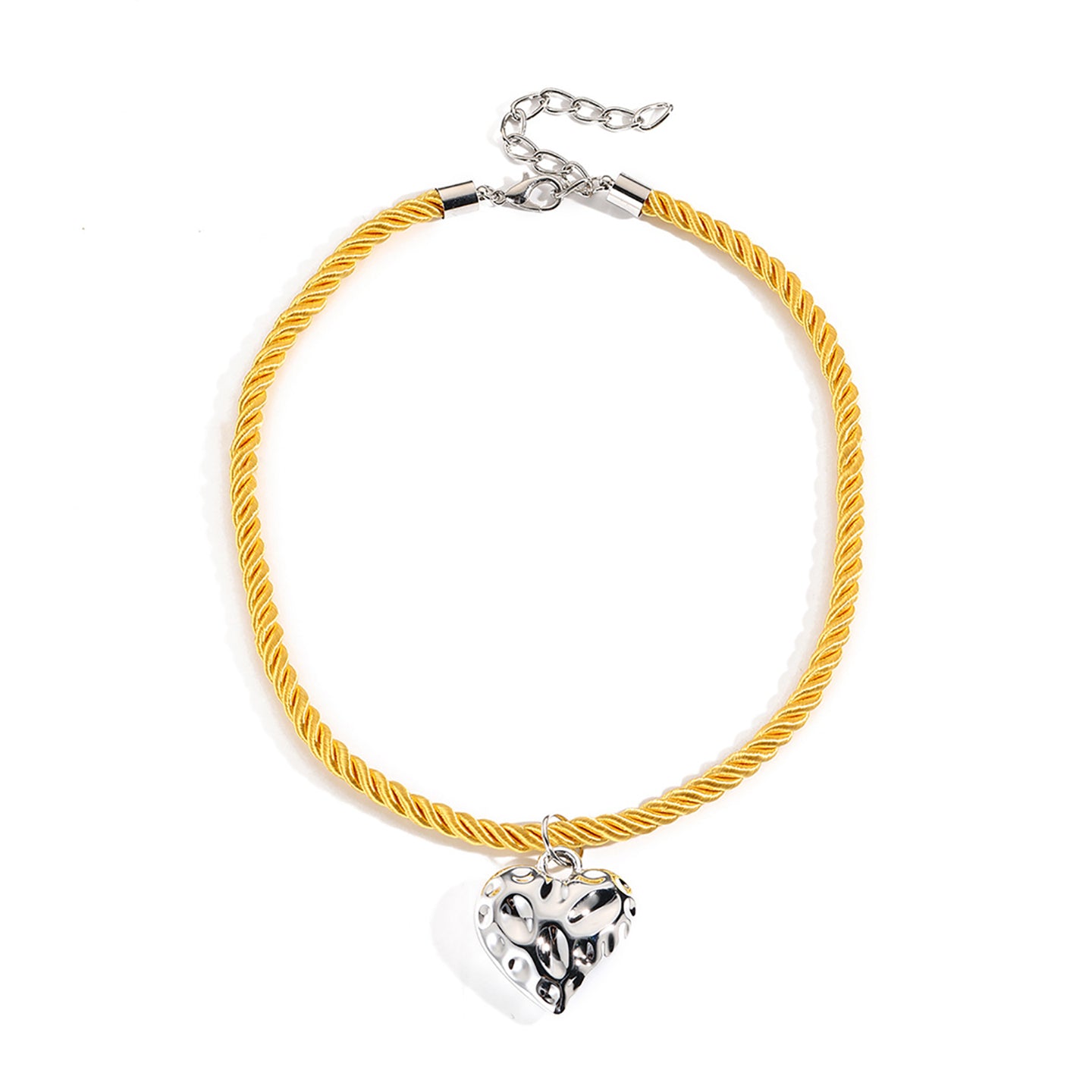 Silver-Plated Heart Shaped Pendants with Chains