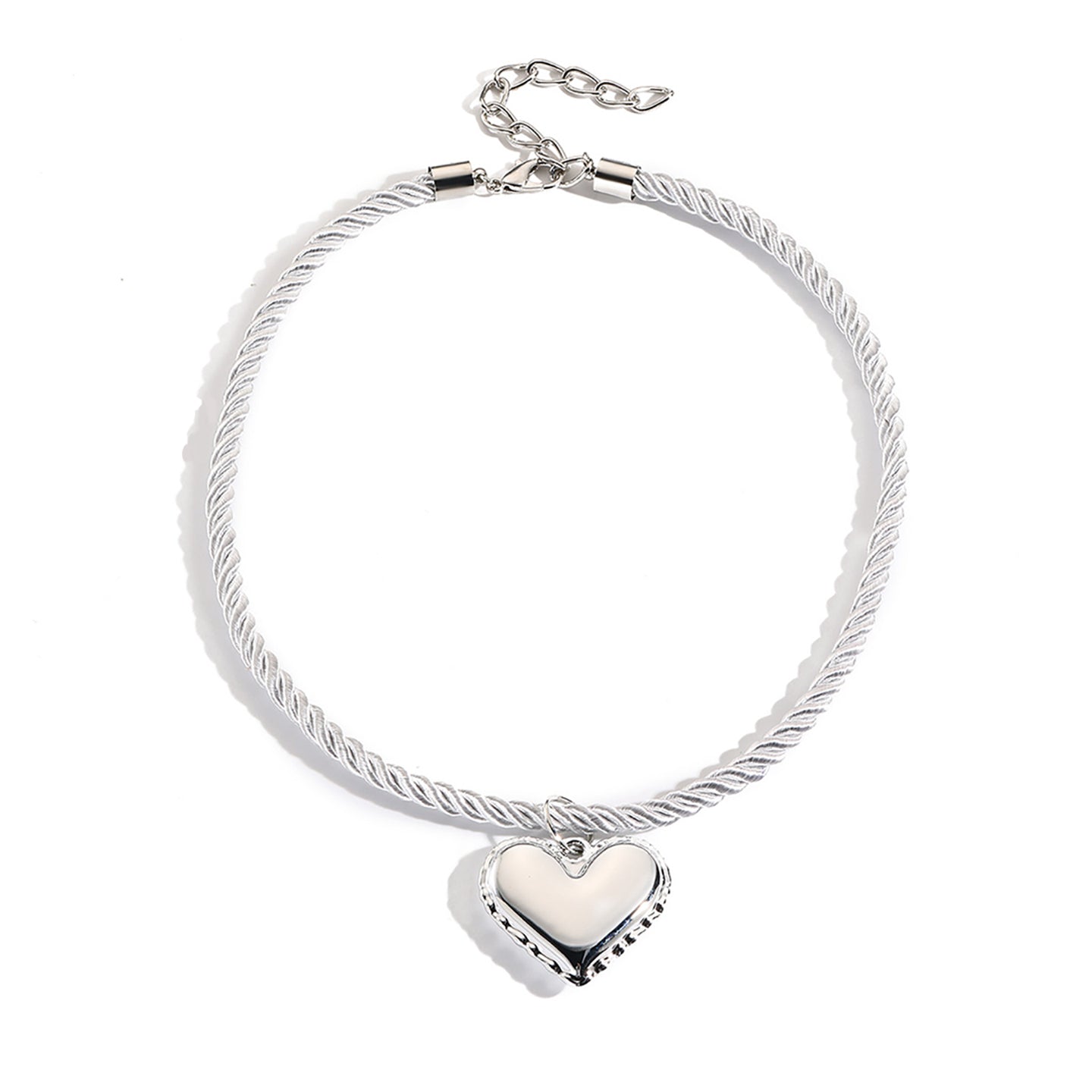 Silver-Plated Heart Shaped Pendants with Chains