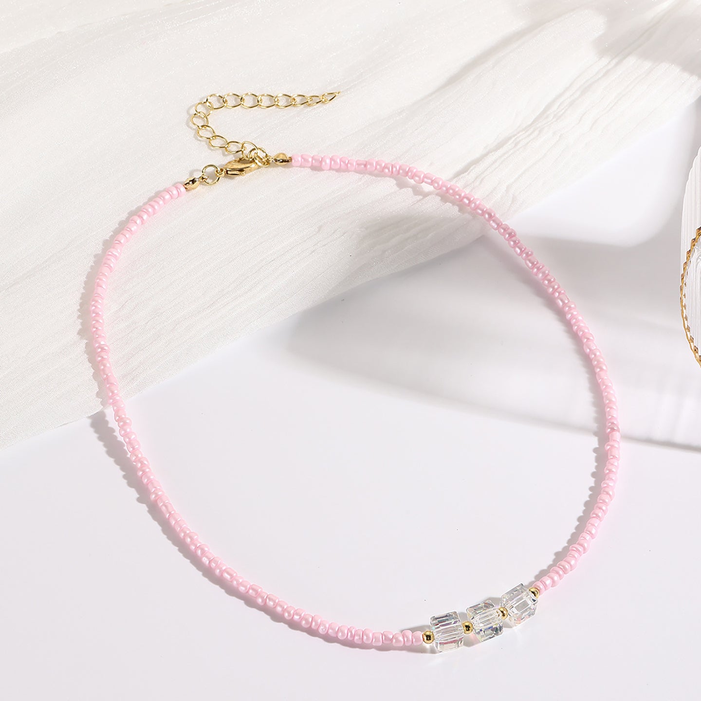 Gold-Plated Beaded Enamelled Chain
