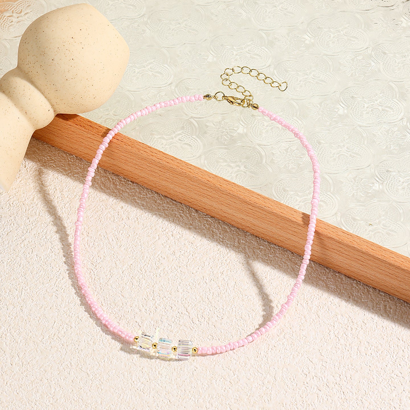 Gold-Plated Beaded Enamelled Chain