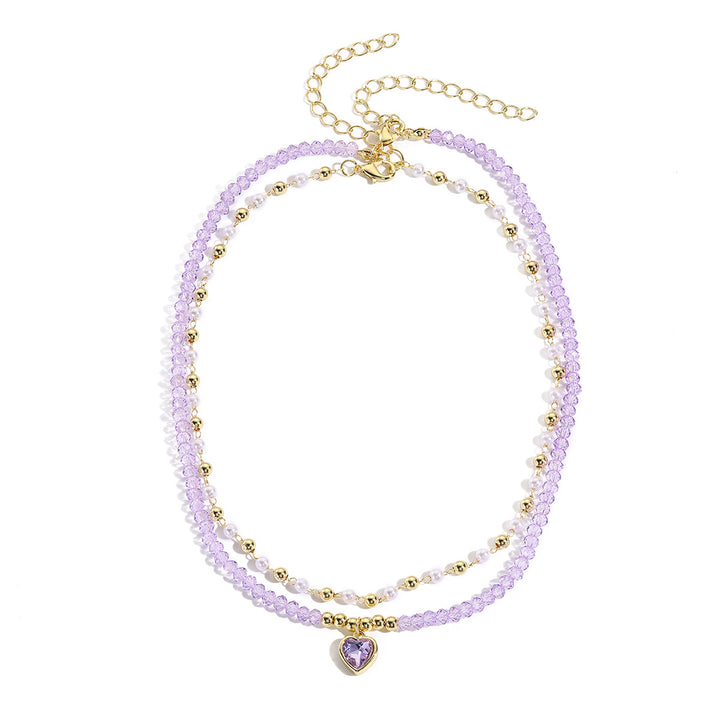 Gold-Plated Stones Studded & Beaded Statement Necklace