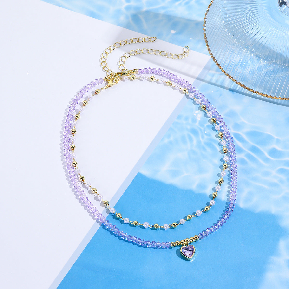 Gold-Plated Stones Studded & Beaded Statement Necklace