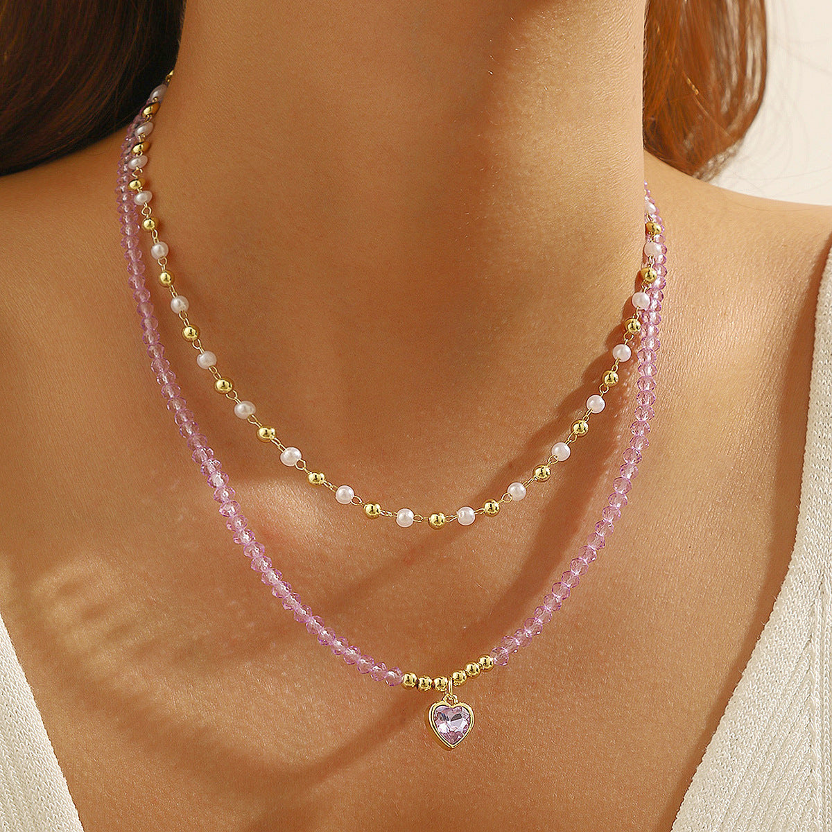 Gold-Plated Stones Studded & Beaded Statement Necklace