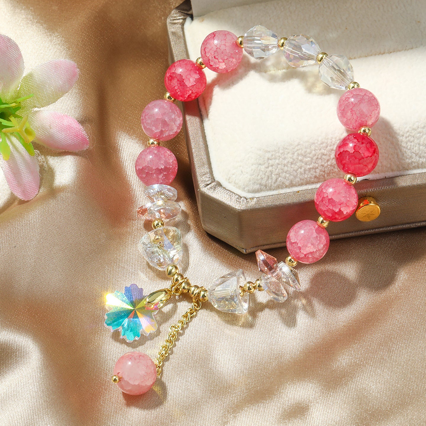 Women Enamelled Gold-Plated Charm Bracelet