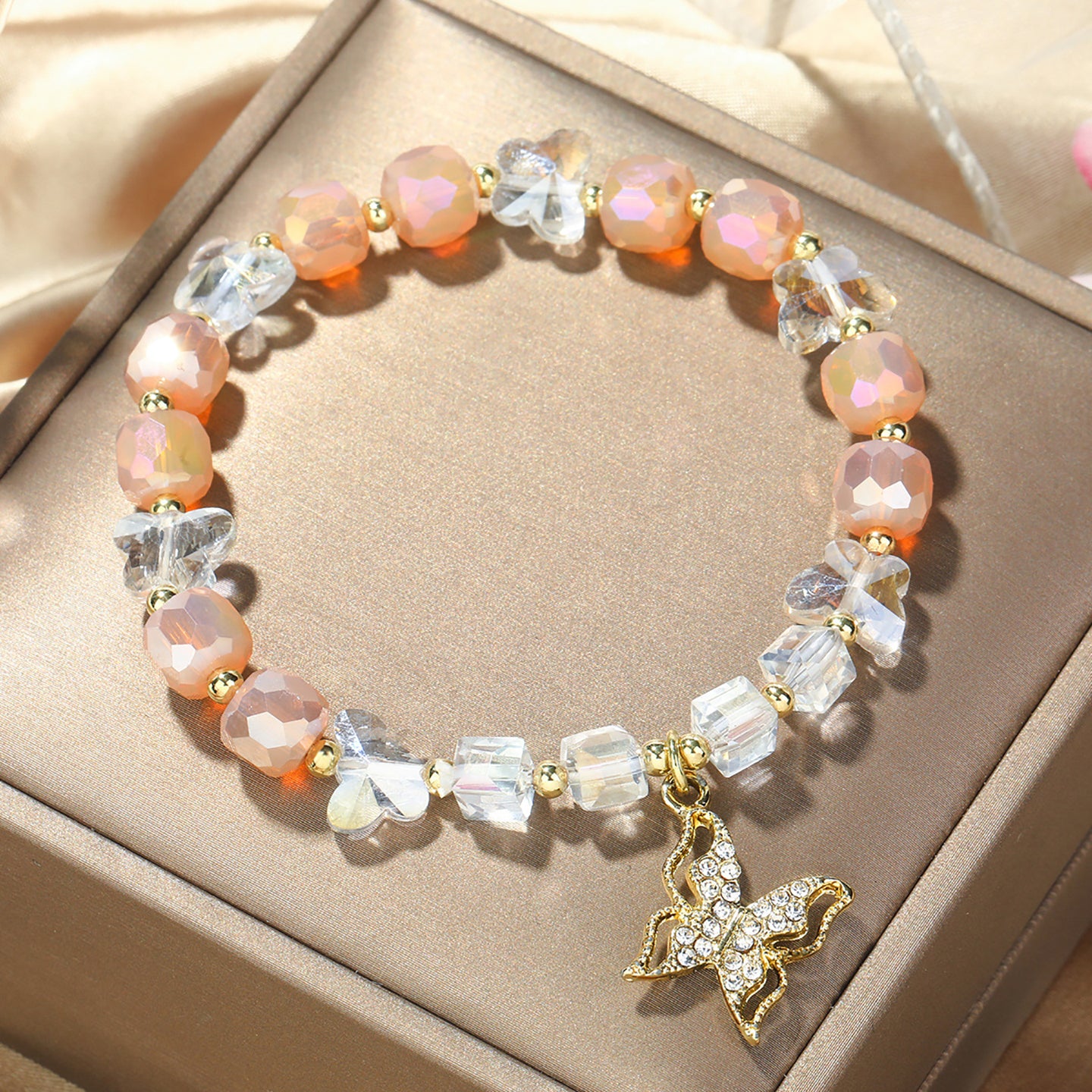 Women Enamelled Gold-Plated Charm Bracelet