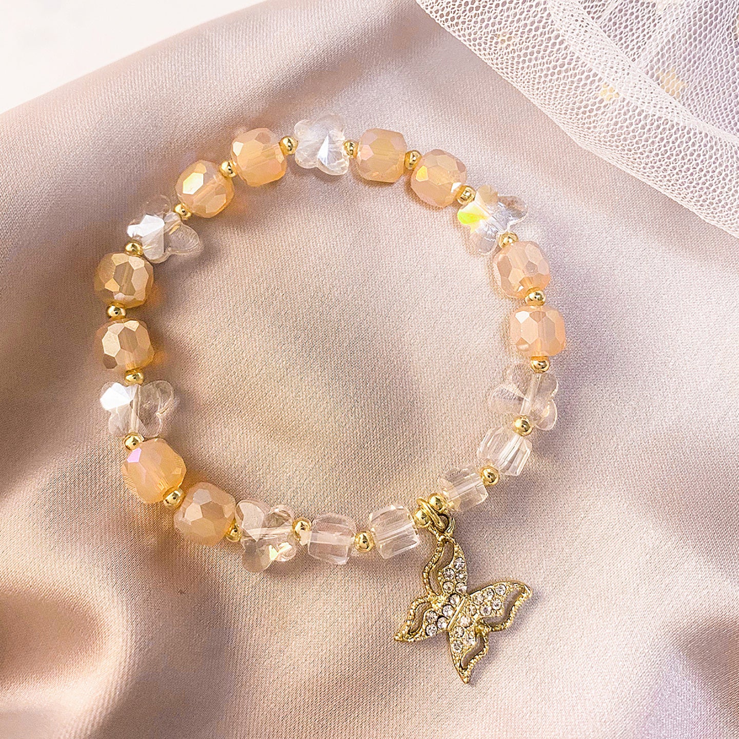 Women Enamelled Gold-Plated Charm Bracelet