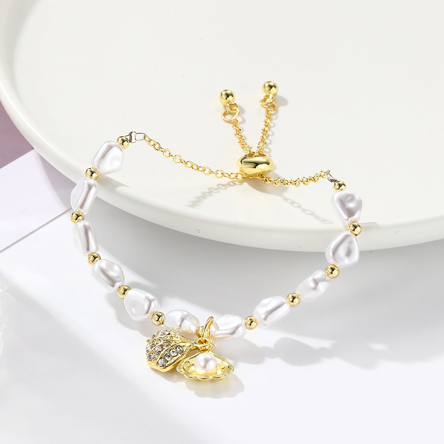 Women Handcrafted Gold-Plated Charm Bracelet
