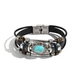 Women Leather Antique Multistrand Bracelet