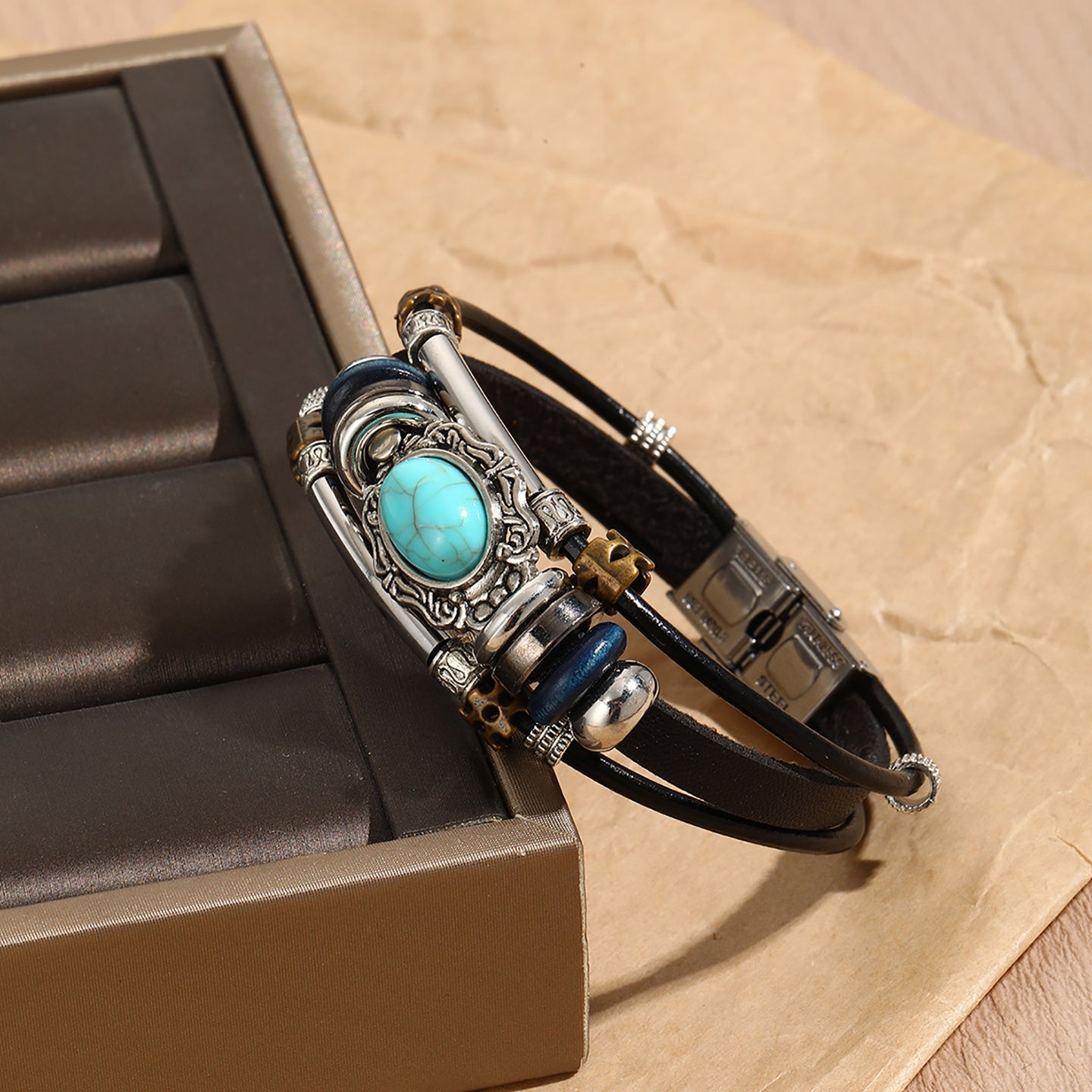 Women Leather Antique Multistrand Bracelet