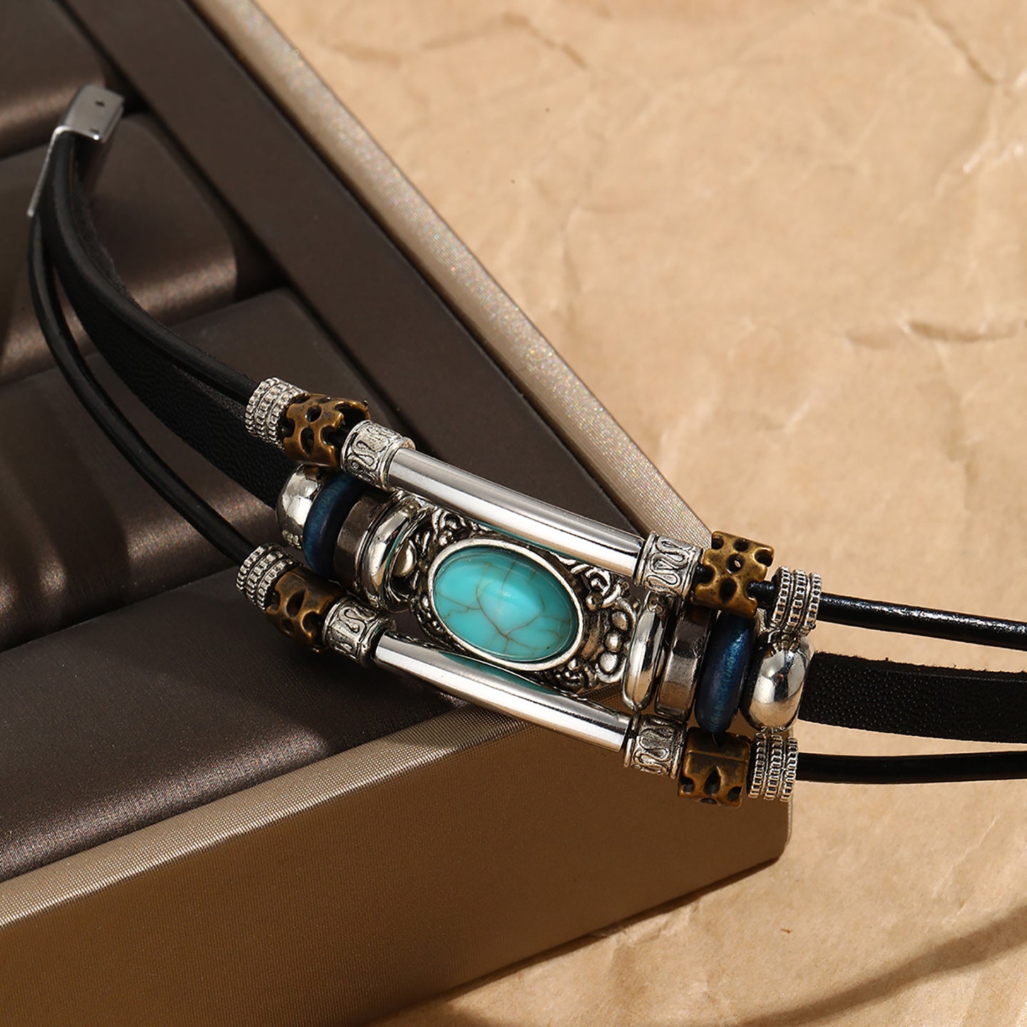 Women Leather Antique Multistrand Bracelet