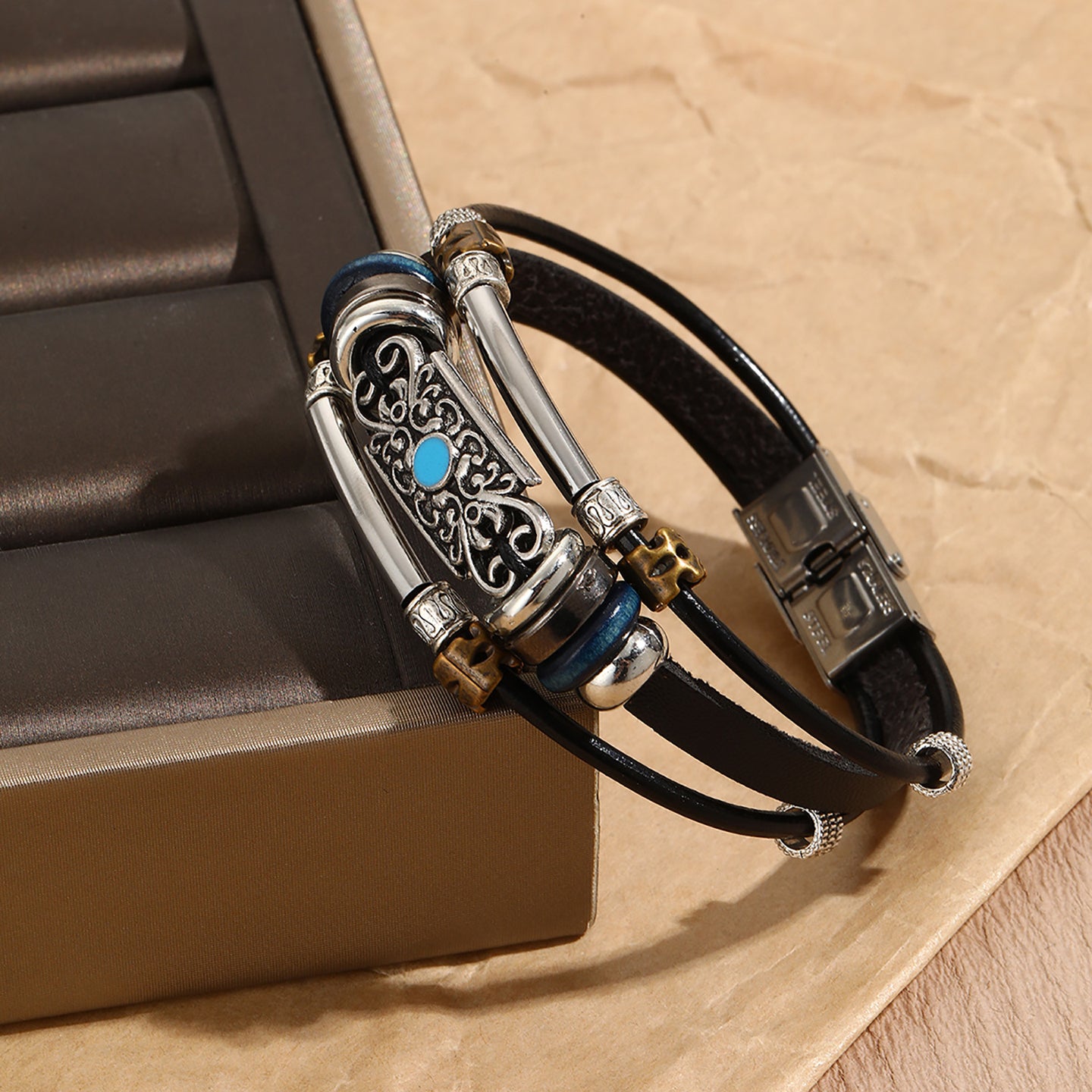 Women Leather Antique Multistrand Bracelet