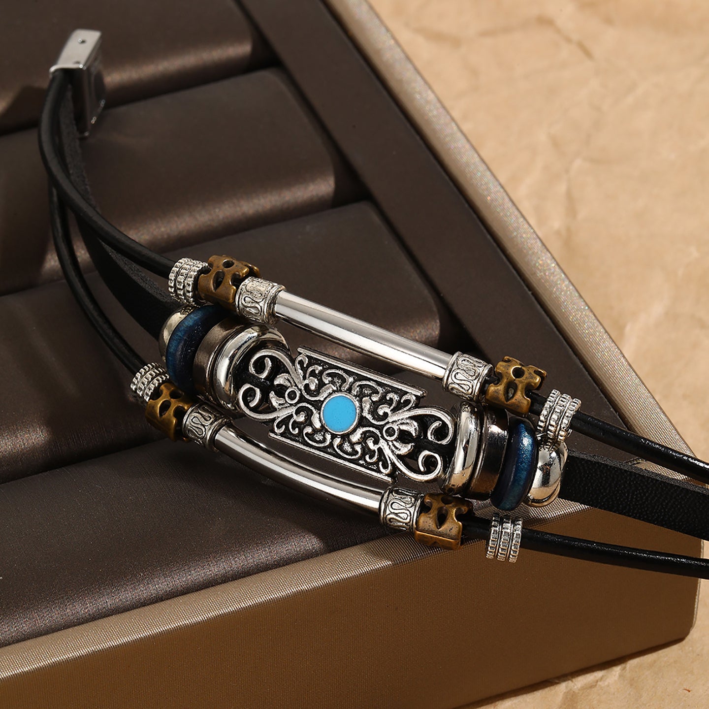 Women Leather Antique Multistrand Bracelet