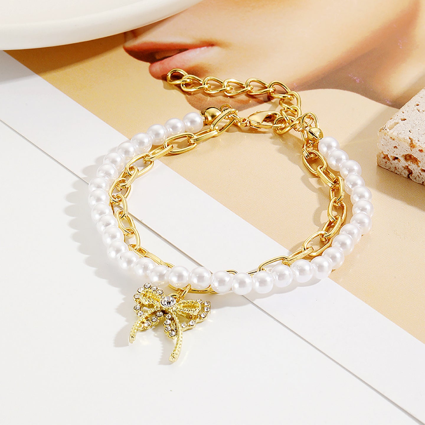 Women Handcrafted Gold-Plated Charm Bracelet
