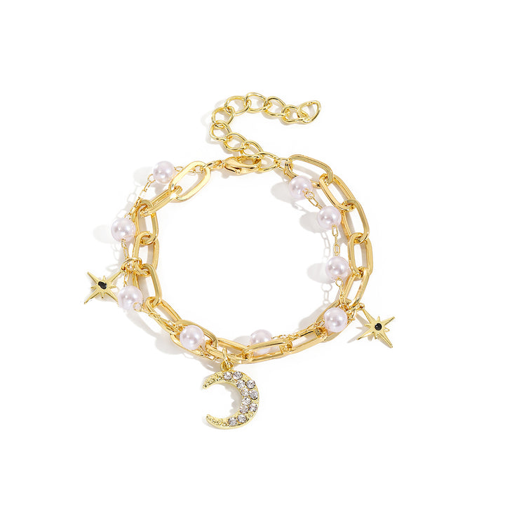 Women Handcrafted Gold-Plated Charm Bracelet