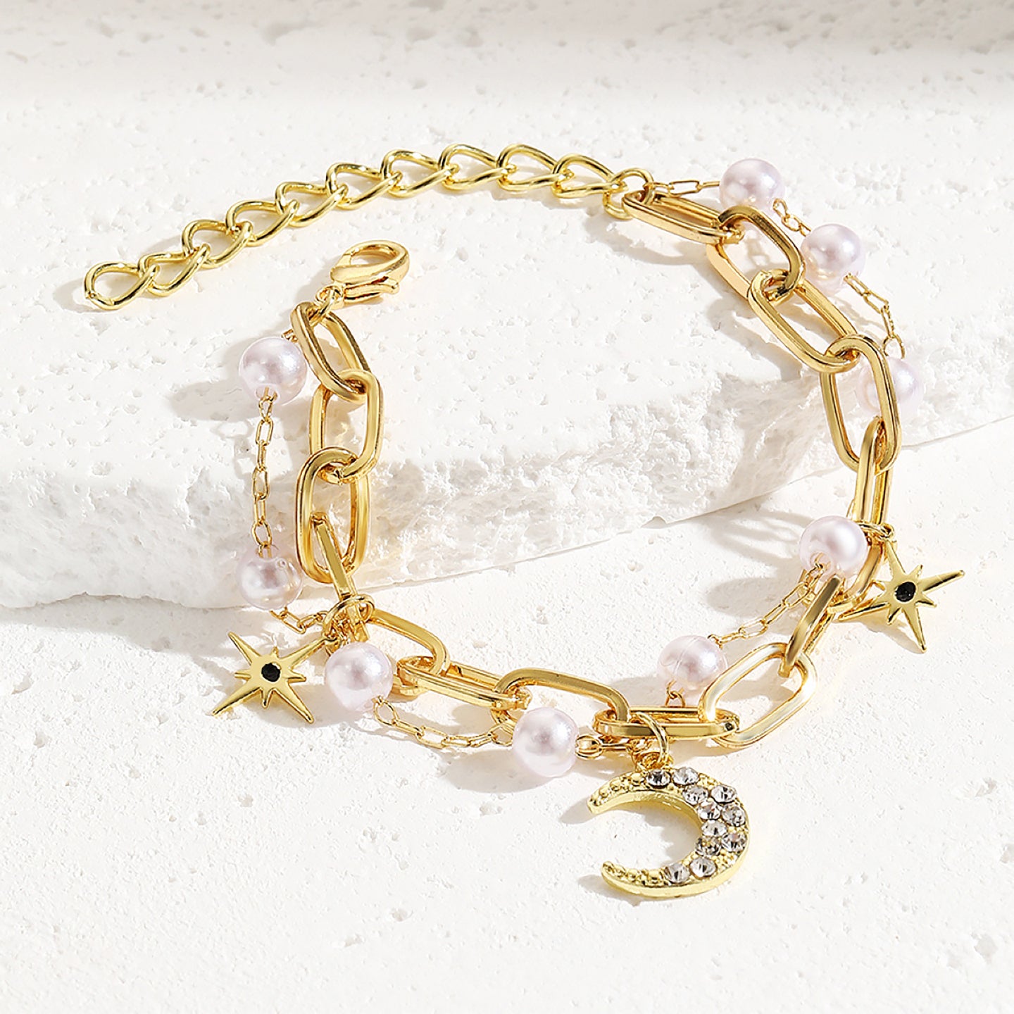 Women Handcrafted Gold-Plated Charm Bracelet