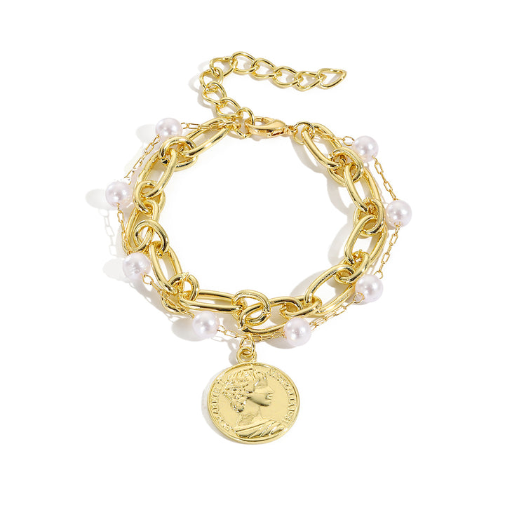 Women Handcrafted Gold-Plated Charm Bracelet