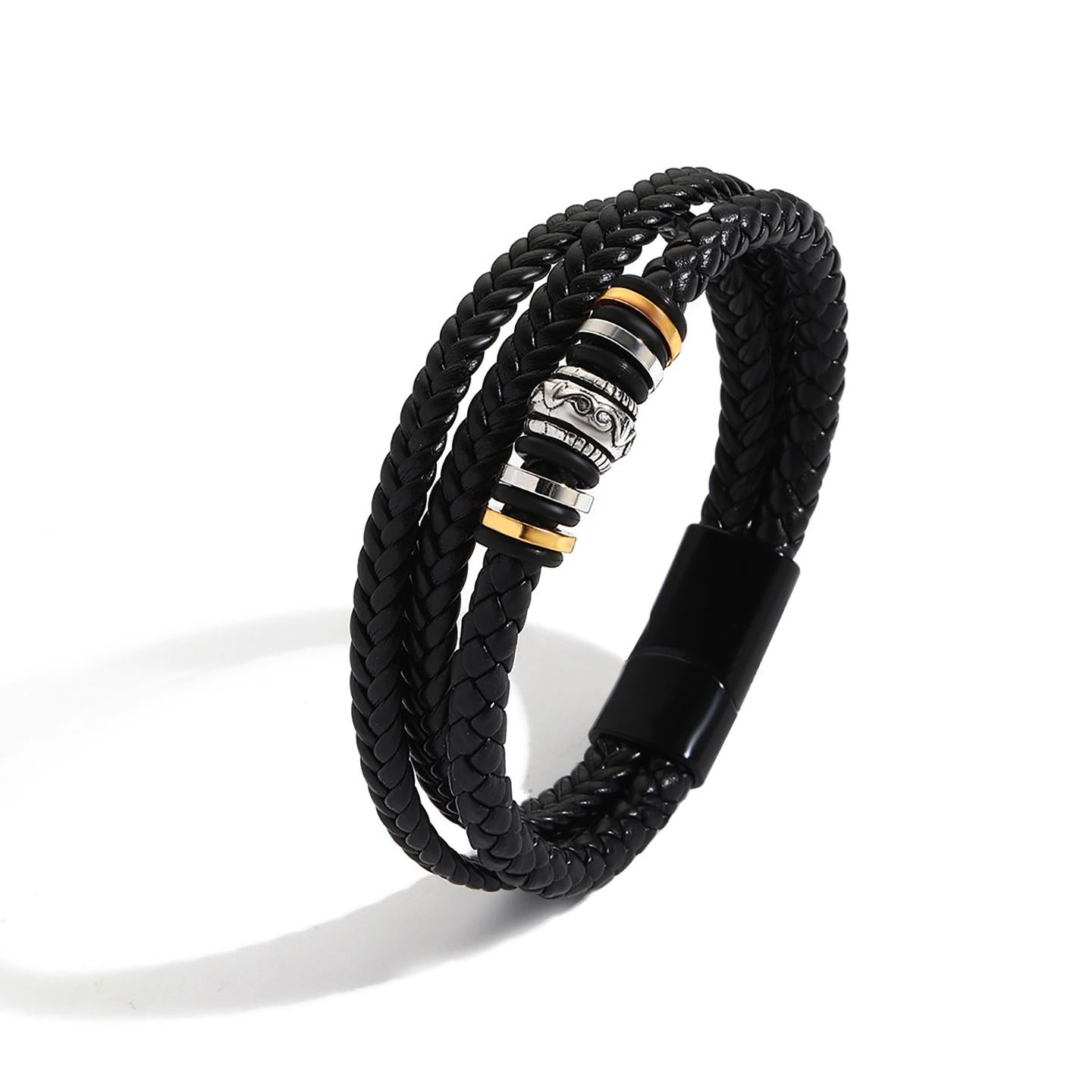 Women Leather Antique Wraparound Bracelet