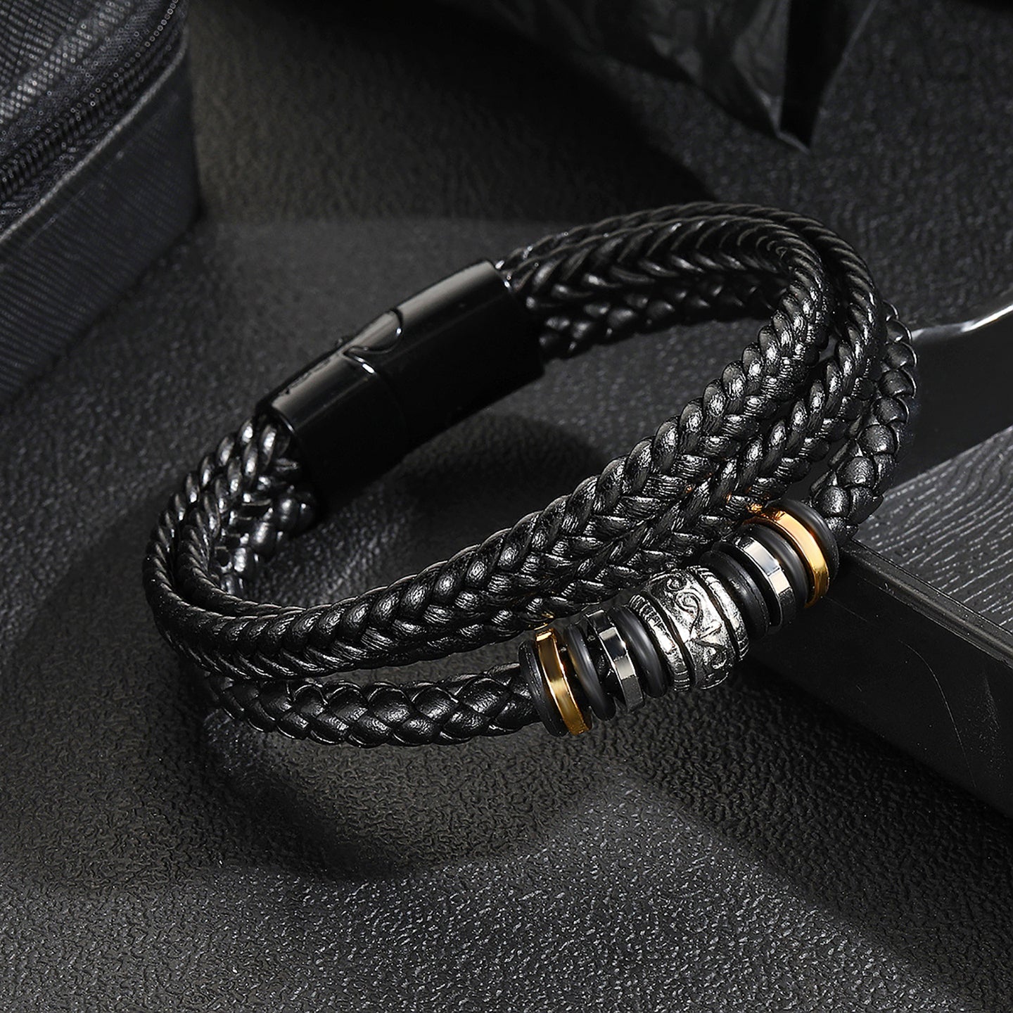 Women Leather Antique Wraparound Bracelet